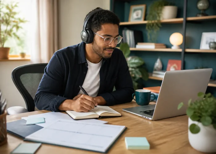 Adult planning routines during an online ADHD coaching session